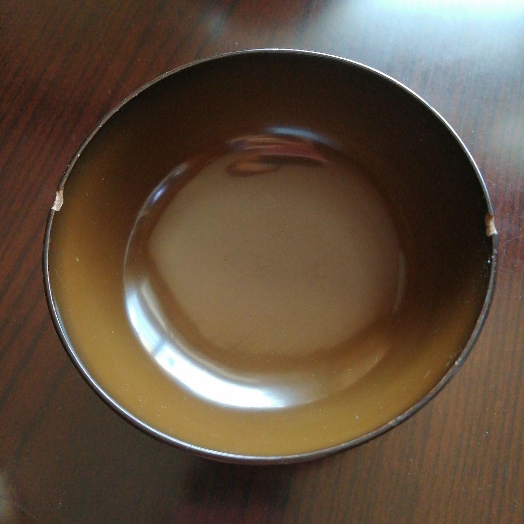 木製漆器　金彩折鶴画蓋付椀　10客　12.2cm　大正期