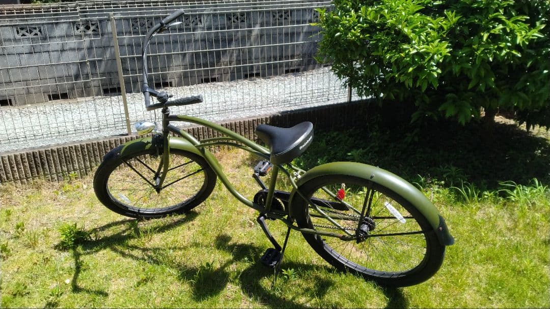 ビーチクルーザー26インチ　Rainbow　オリーブグリーン