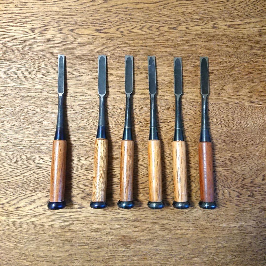 秀丸 ☆ 追入 鑿 平 ６本セット ３分 ４分 のみ ノミ 彫刻 大工道具 鉋
