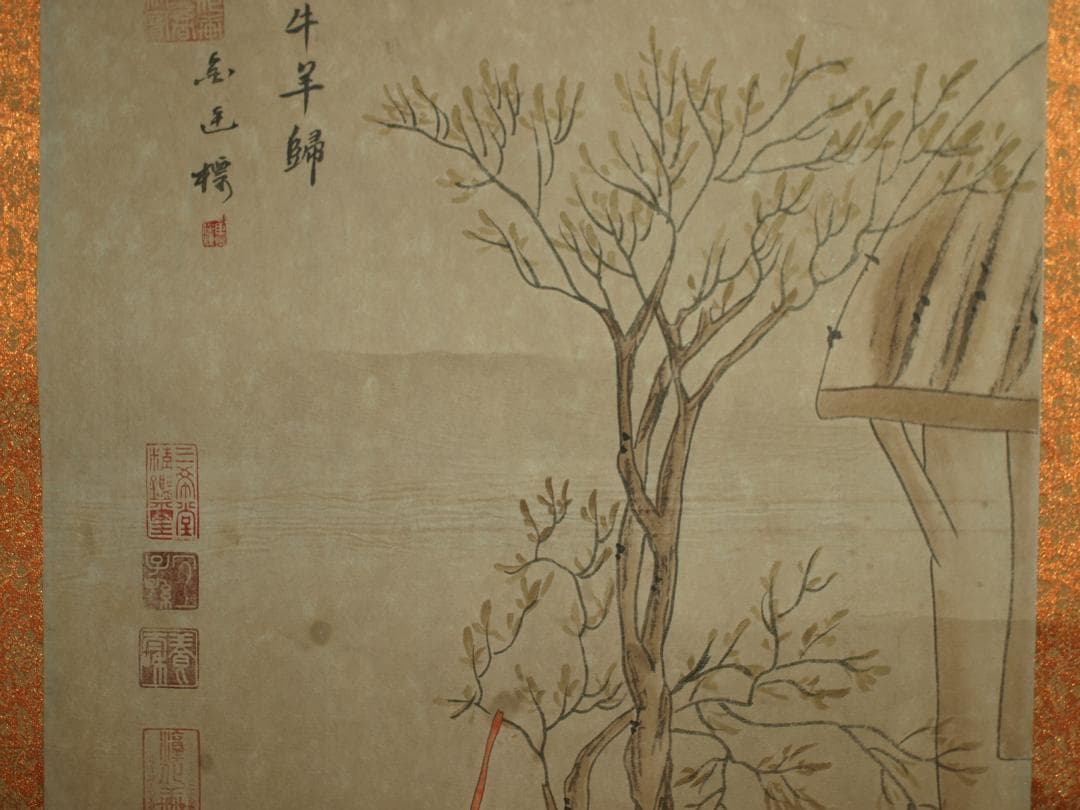 民間仕入れ品　中国清時代の物図　肉筆絵　激安骨董品BD211A13-3