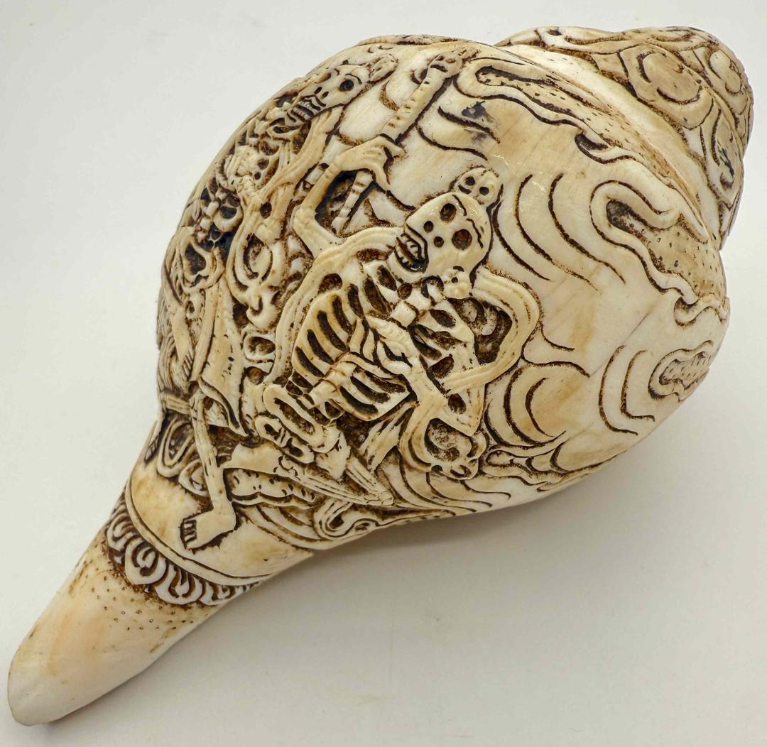 チベット密教法具　法螺貝（シャンカ）チティパティ-1