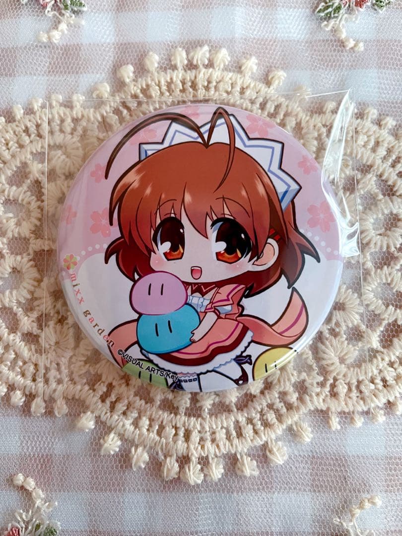 古河渚　缶バッジ　CLANNAD 20周年　mixx garden