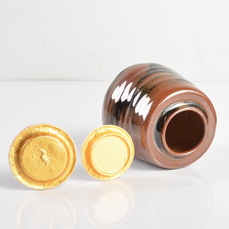 茶道具　京焼　肩衝茶入　在銘　仕覆付　共箱　V　R6258