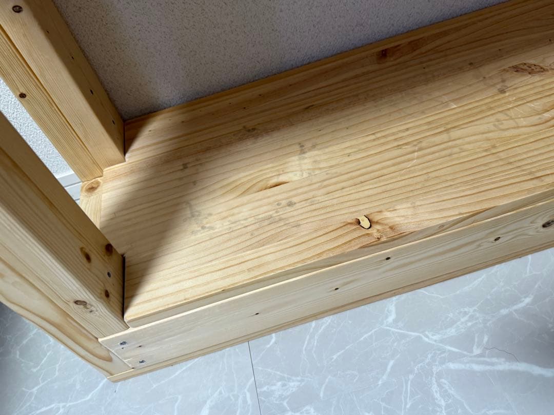 90cm自作水槽台、ナチュラルウッド(防腐防虫クリア塗装済み)