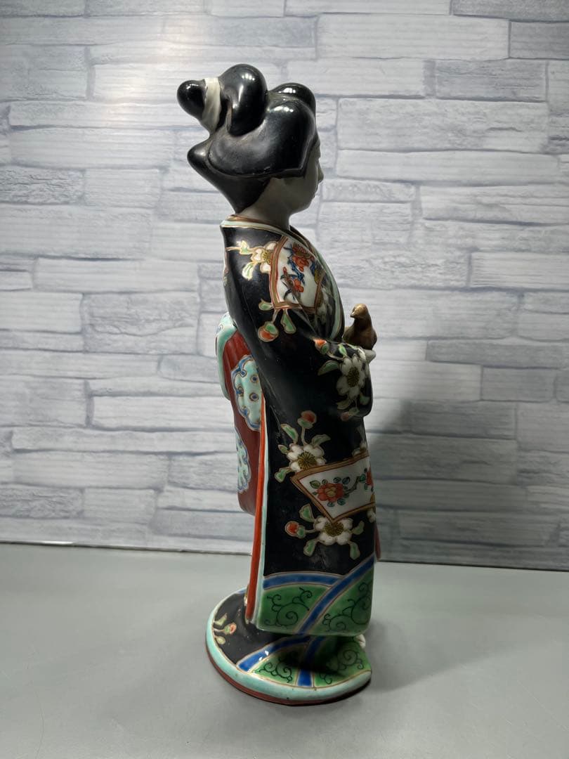 明治時代　九谷焼　美人　立像