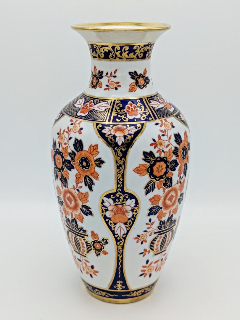 超希少 銘品 オールドノリタケ 金彩花図紋 伊万里 花瓶 英国向け輸出用 裏印