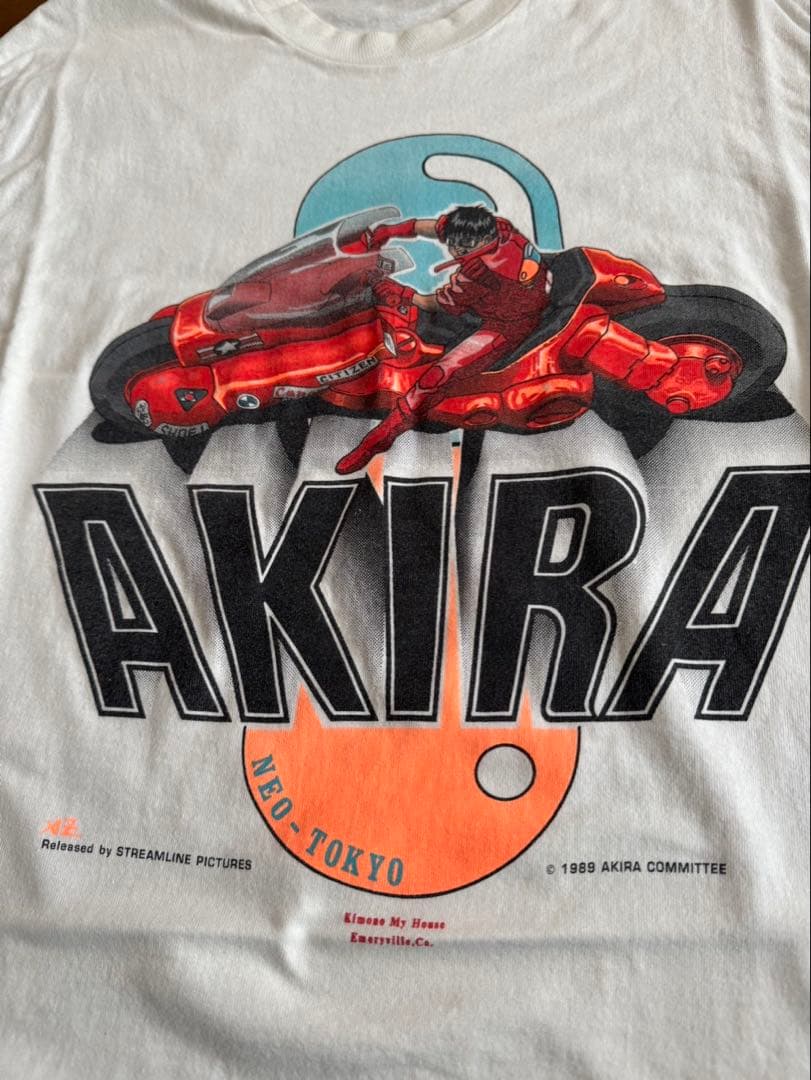 AKIRA Tシャツ L.ホワイト.フルーツタグ.1980.コピーライト.当時物
