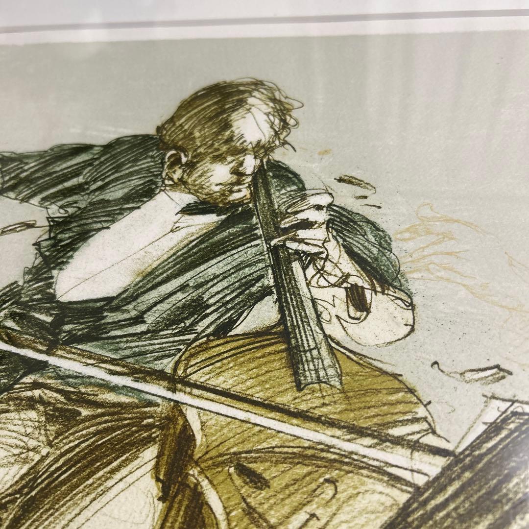 クロード・ワイズバッシュ　チェロ演奏　リトグラフ 211/250