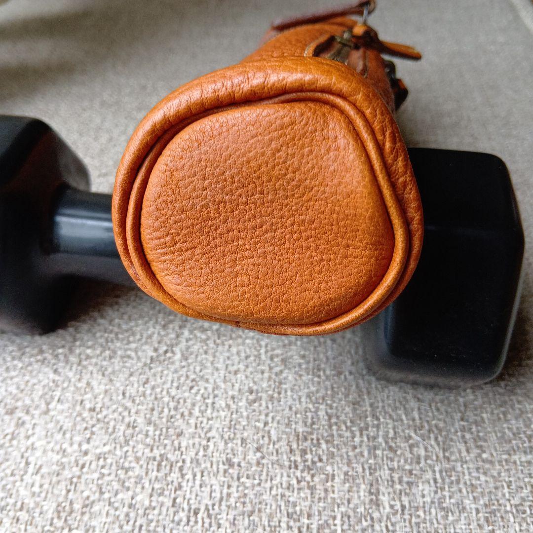 土屋鞄 トーンオイルヌメ革　シボ凸凹のドラム型ペンケース