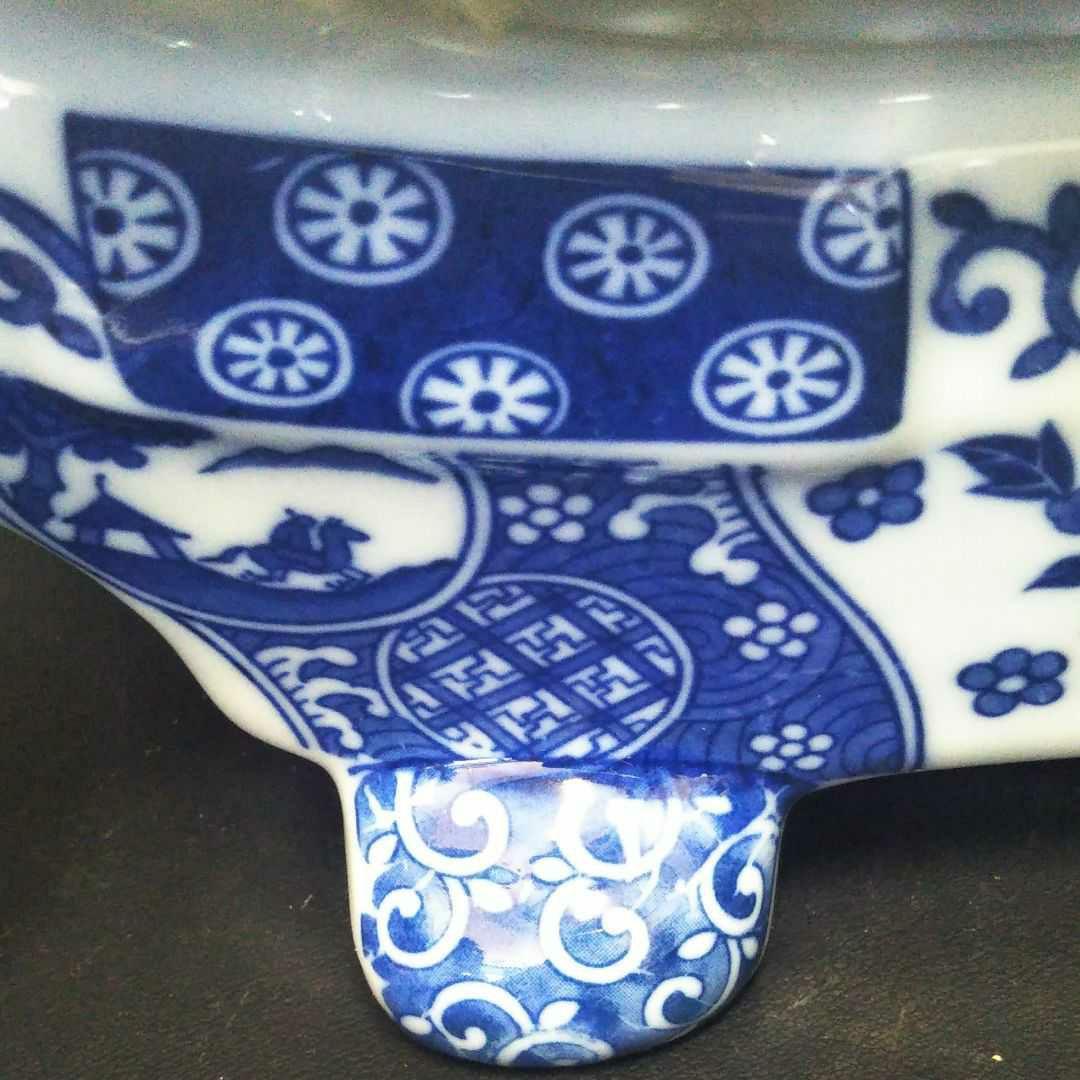 ※中国古美術/中国青花纏枝牡丹紋陶製枕/