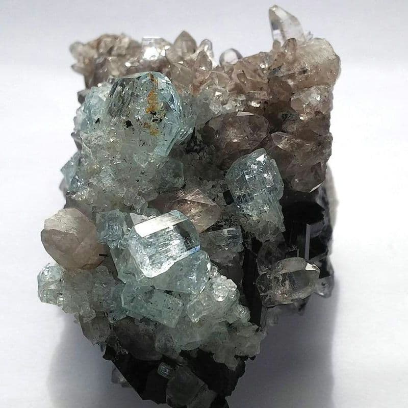 334 宝石質 クラスター アクアマリン スモーキークォーツ トルマリン