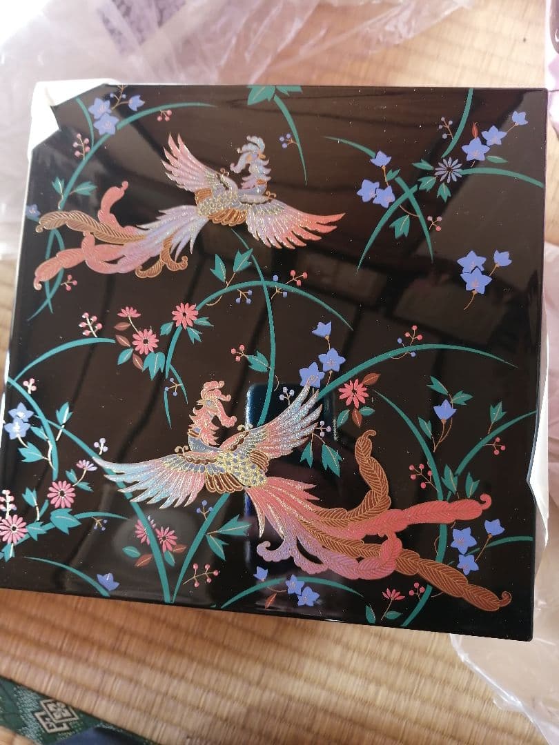最終値下げ‼️【未使用】山中漆器 正倉院風蒔絵 鳳凰 重箱 三段重 おせち