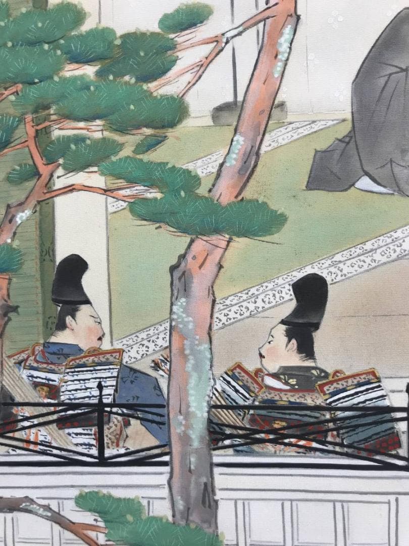 【真作】岩佐古香/重成諌言図/人物図/掛軸/名家伝来/AC-784