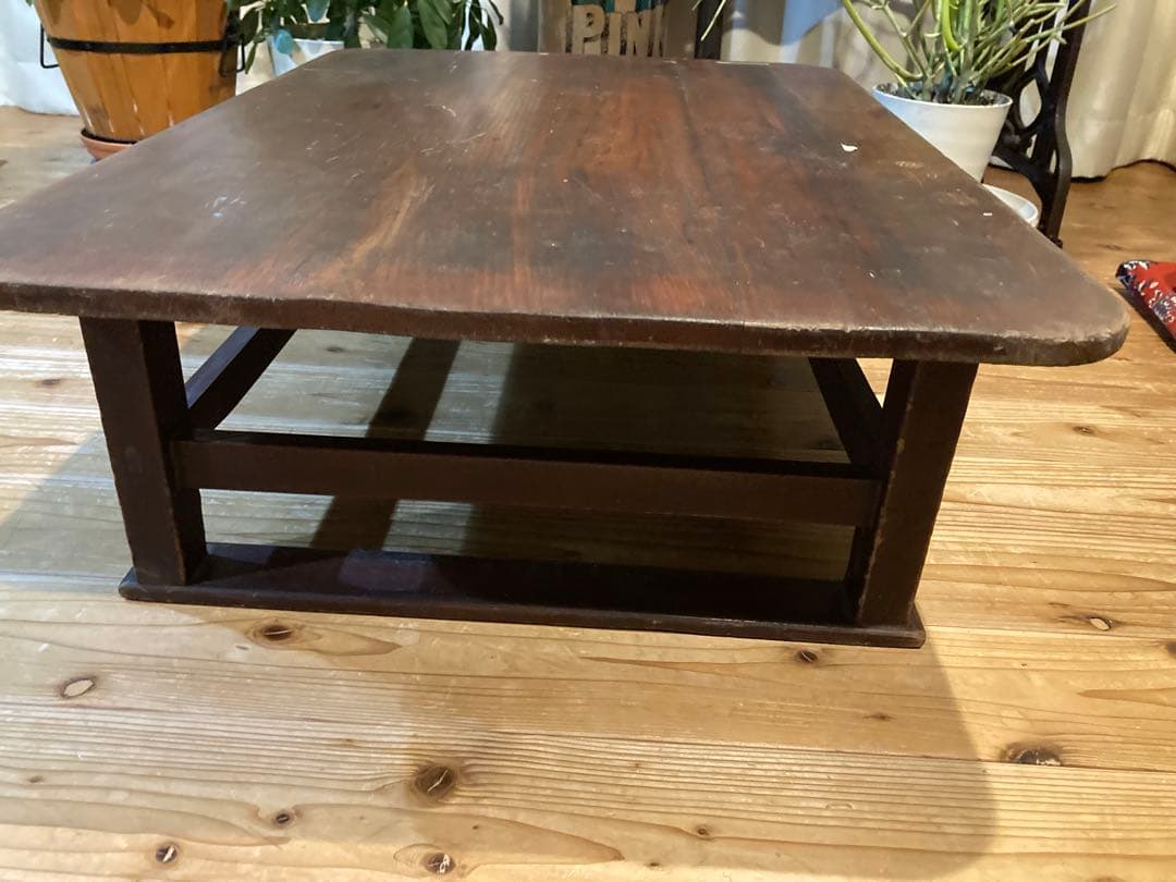 昭和レトロ　木製 文机 古道具 ローテーブル　ガーデニング　花台　置台⑥