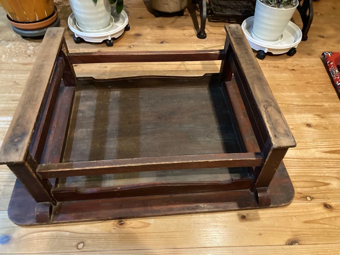 昭和レトロ　木製 文机 古道具 ローテーブル　ガーデニング　花台　置台⑥