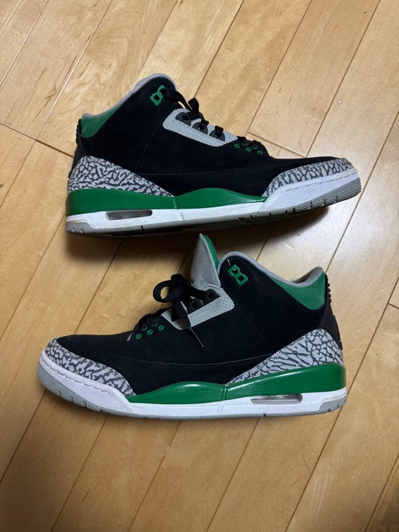 Air Jordan 3 ブラック/グレー/グリーン