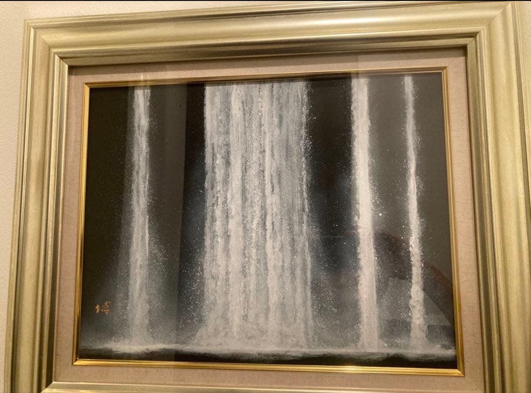 千住博 共シール「ウォーターフォール」肉筆保証/表サイン有り