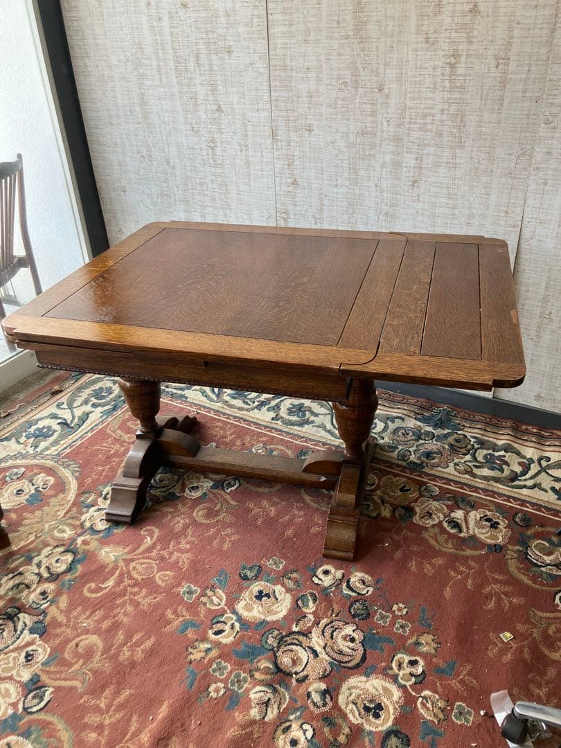 オランダアンティーク 無垢材 エクステンションテーブル 伸縮式ダイニングテーブル