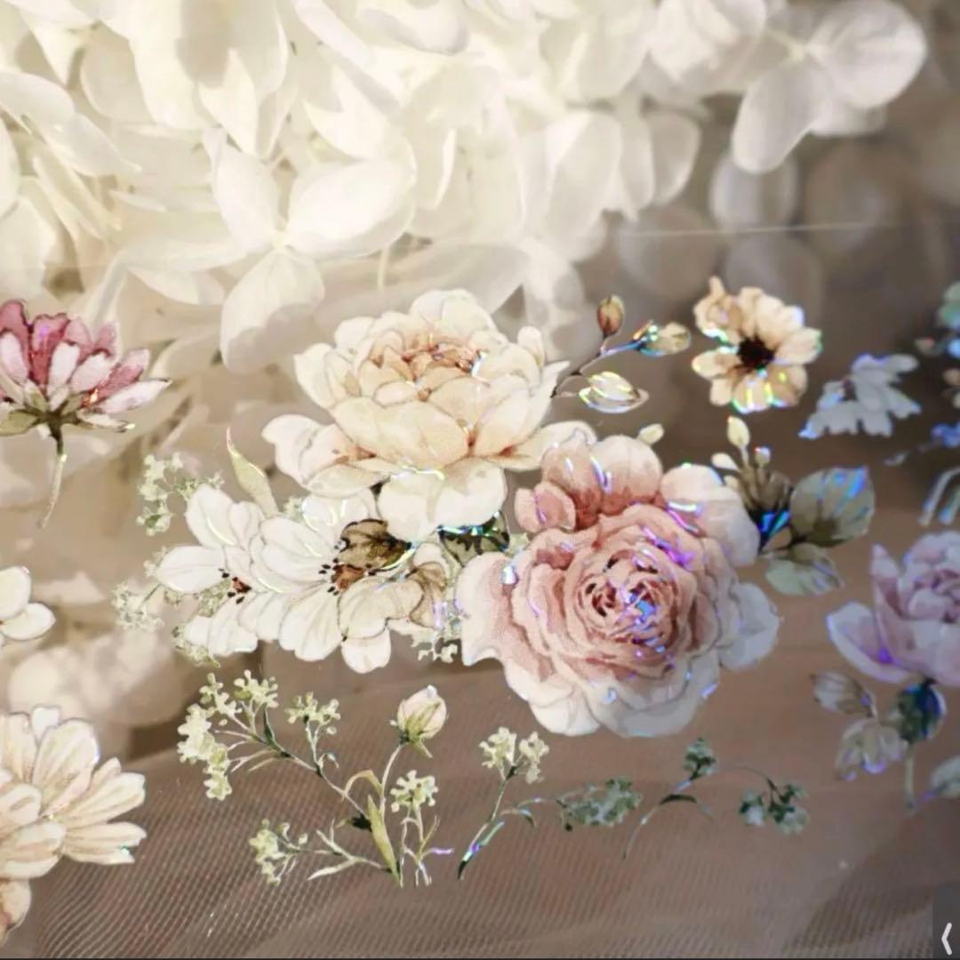 贝壳光 6cm×5m 半溪月 海外マスキングテープ　海外マステ　花