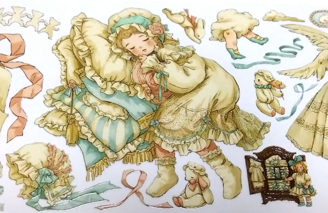 ✩SALE☆J448＃奶油贝利尼(水晶)切り売り海外人物マステ女の子