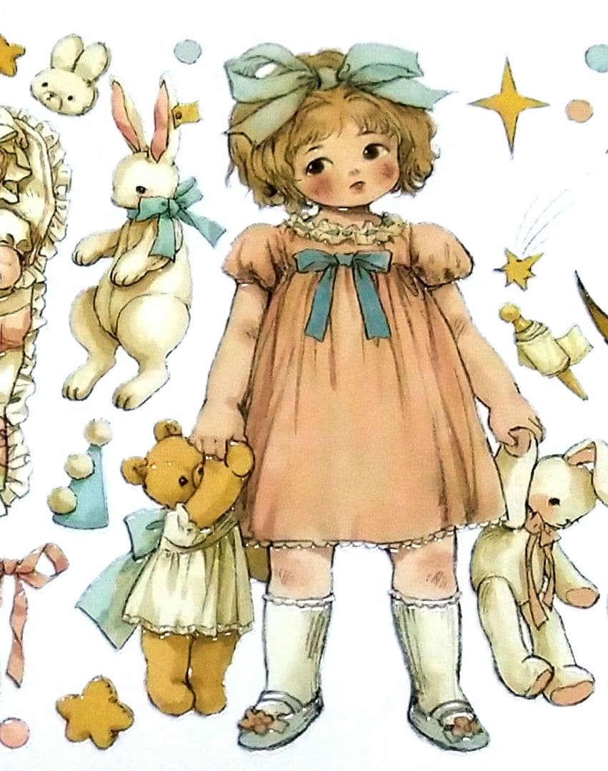 ✩SALE☆J448＃奶油贝利尼(水晶)切り売り海外人物マステ女の子