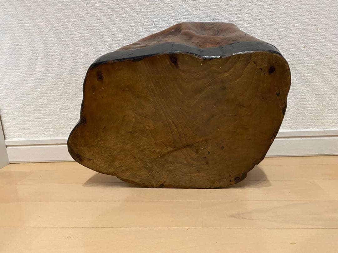 F木製 火鉢 古民具　時代物 木瘤涼炉台 涼炉台 たばこ盆 煙草盆莨盆 樹瘤莨盆