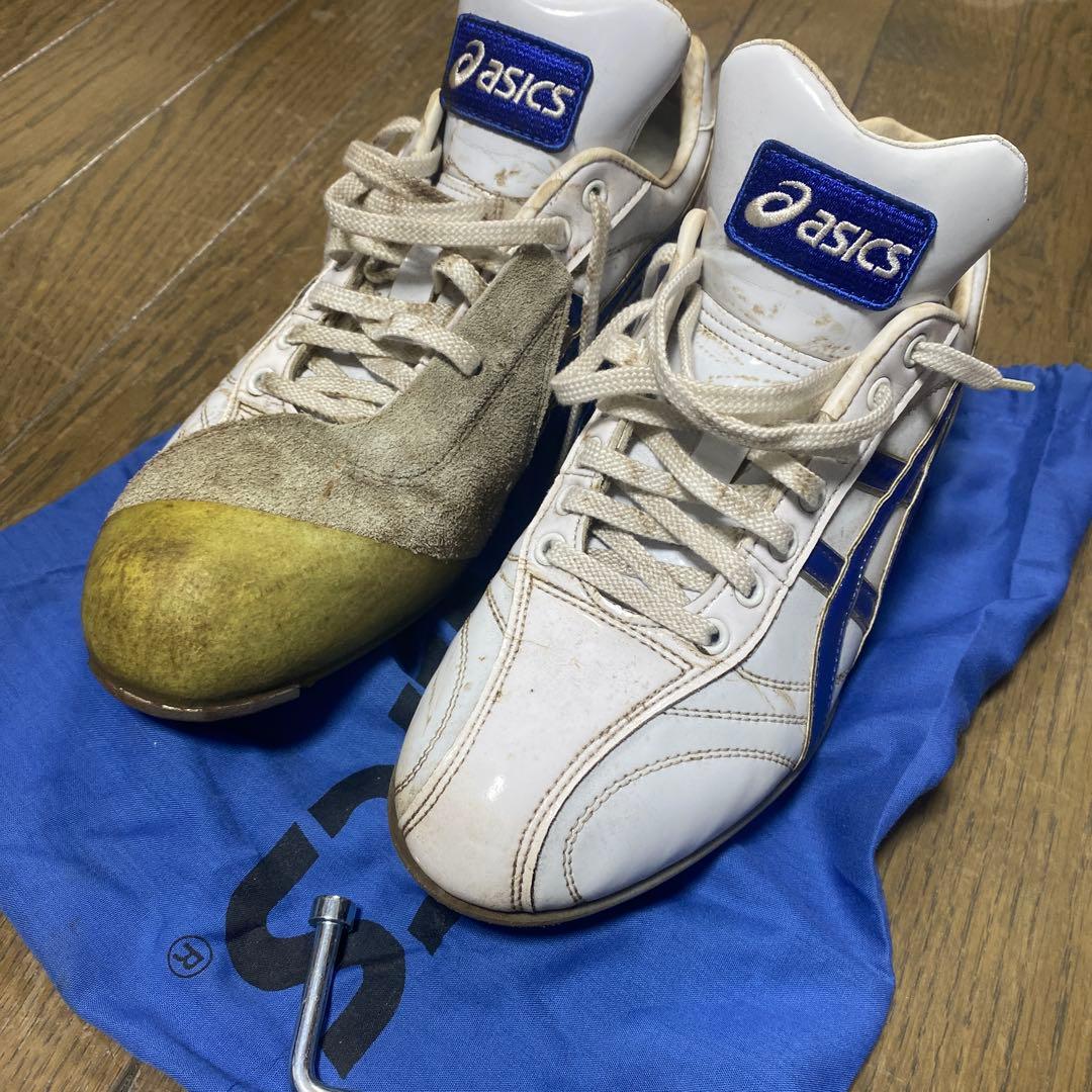 k*e様 asics スパイクシューズ 26.5cm ホワイト/ブルー