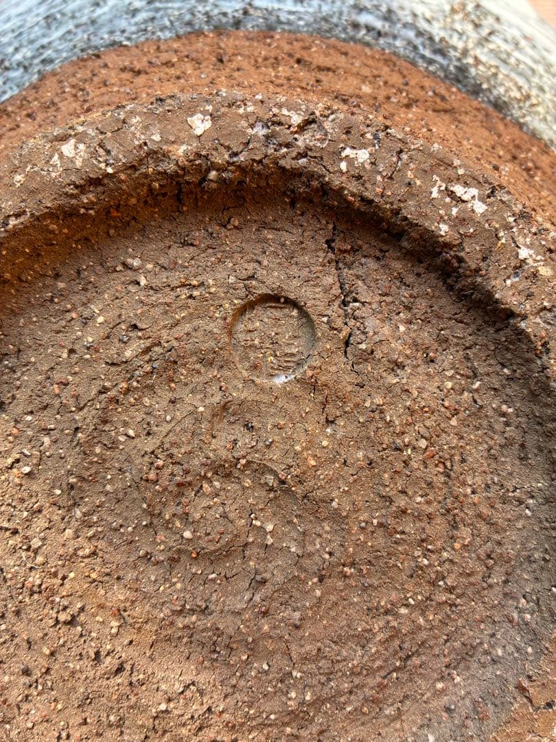 【大迫力】現代作家物 白釉 鉄絵 大壺 花器 34cm 銘あり 壺 陶芸