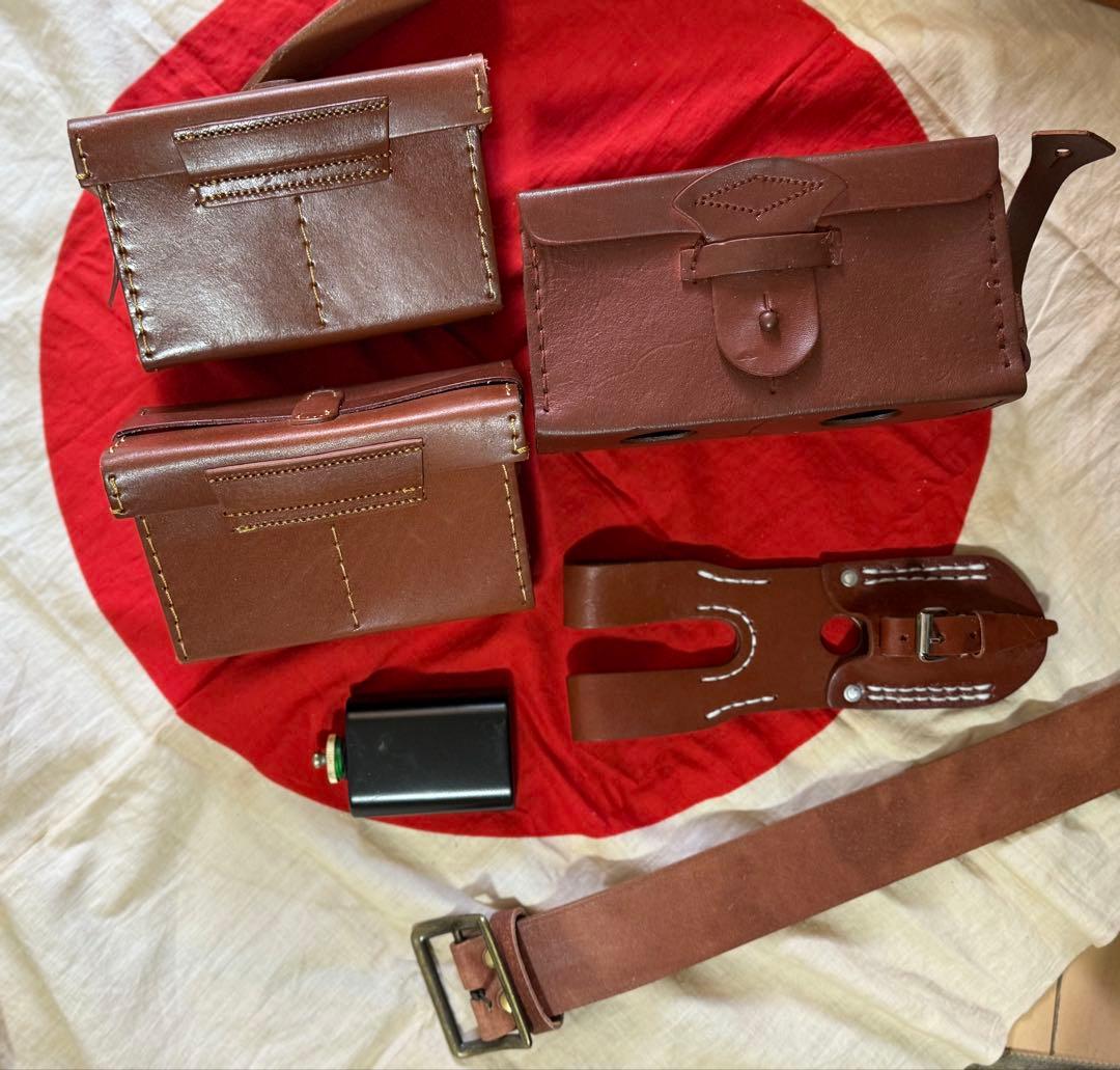 オイル缶付 日本軍弾薬盒,剣刺,帯革★兵士個人装備セット★B級品の複製品です★