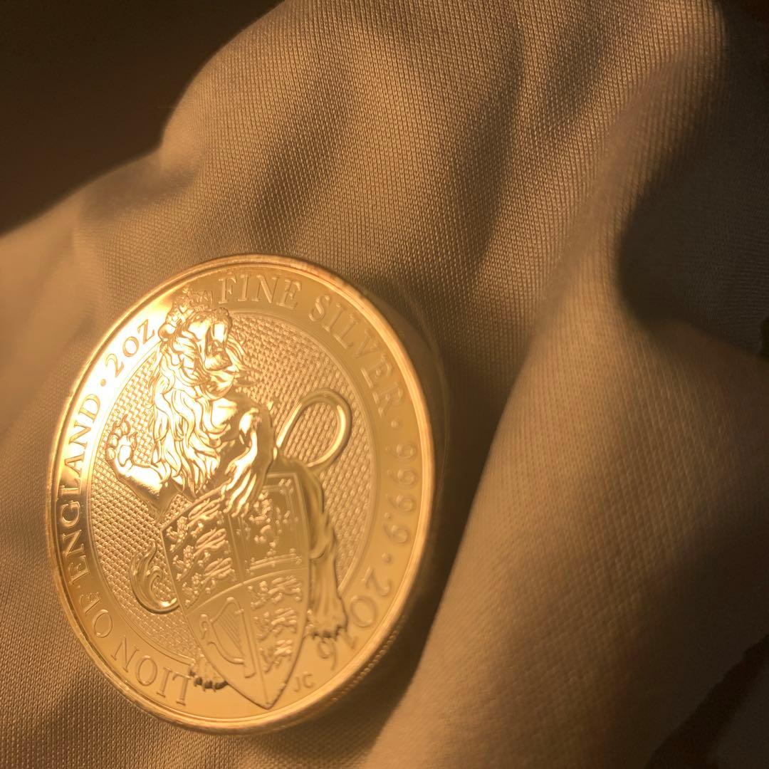 S3 純銀貨 2オンス クイーンズビースト　2016 ライオン・イングランド