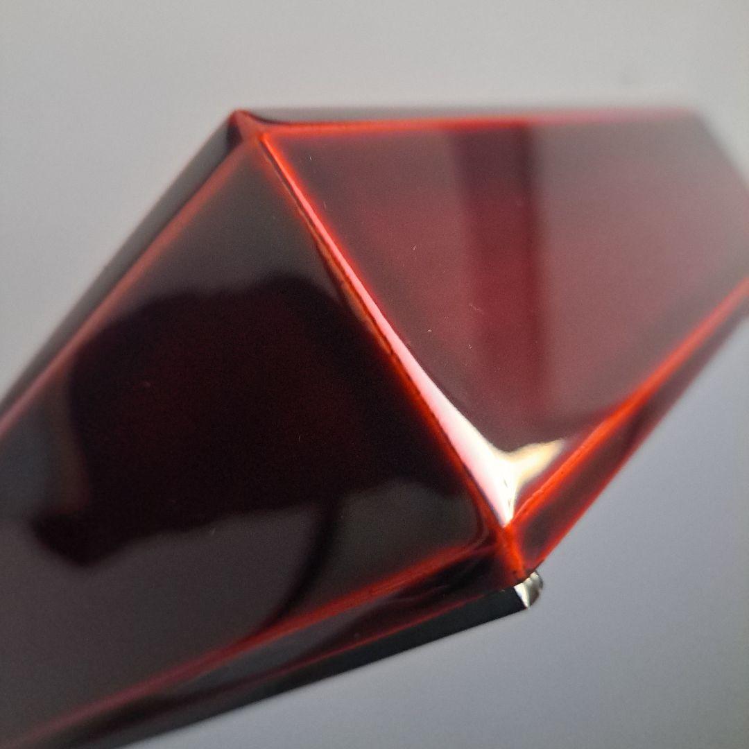 【会津漆器　5.5寸　ダイヤ/校倉型　3段重箱】天然木製　溜塗　　長期保管品