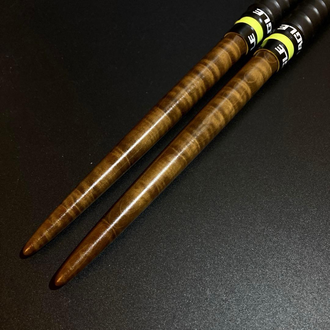 36 【旋盤使用/極上激縮杢】万能型マイバチ　黒朴　　高密度材　光沢あり