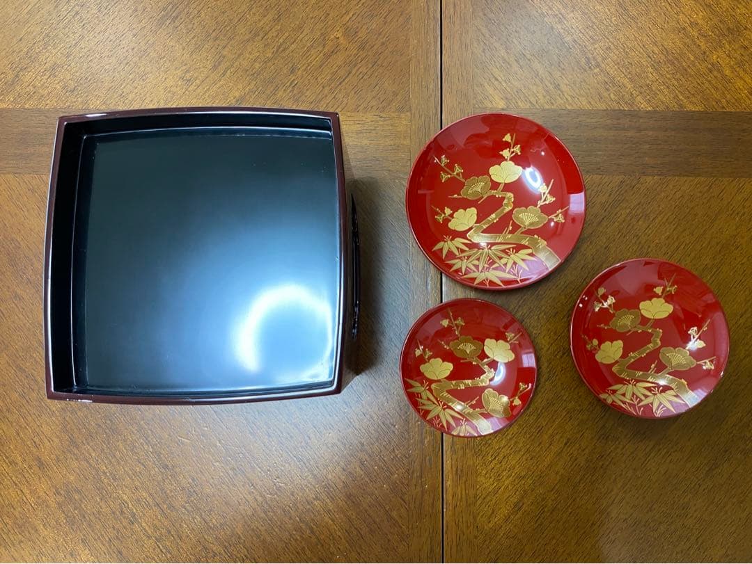 輪島塗屠蘇漆器セット ⭐︎梅竹模様