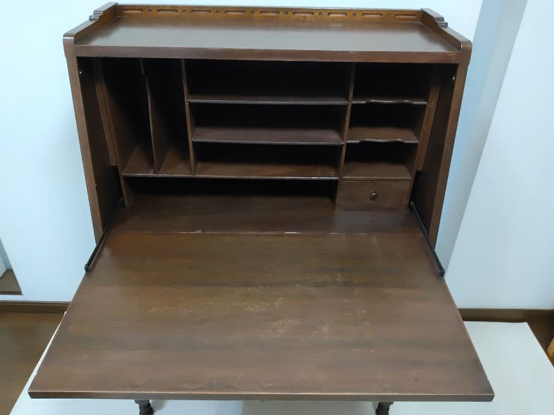 希少 神戸洋家具 メープル不二屋 ライティングビューロー マホガニー デスク