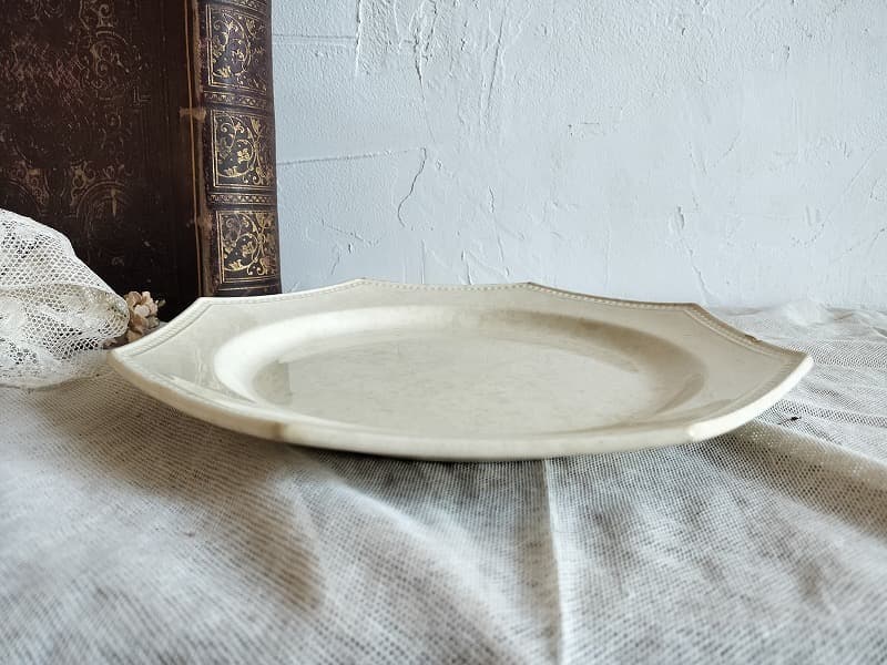 フランス アンティーク クレイユモントロー オクトゴナルプレート 陶器 平皿①