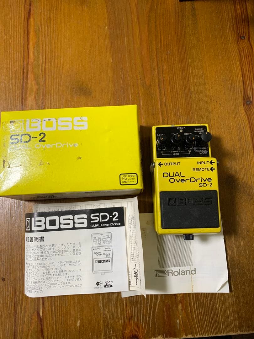 廃盤BOSS DUAL OverDrive SD-2 希少　初期モデル箱、取説付