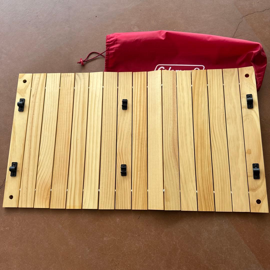 【値下げ】Coleman(コールマン) アウトドアワゴンウッドロールテーブル