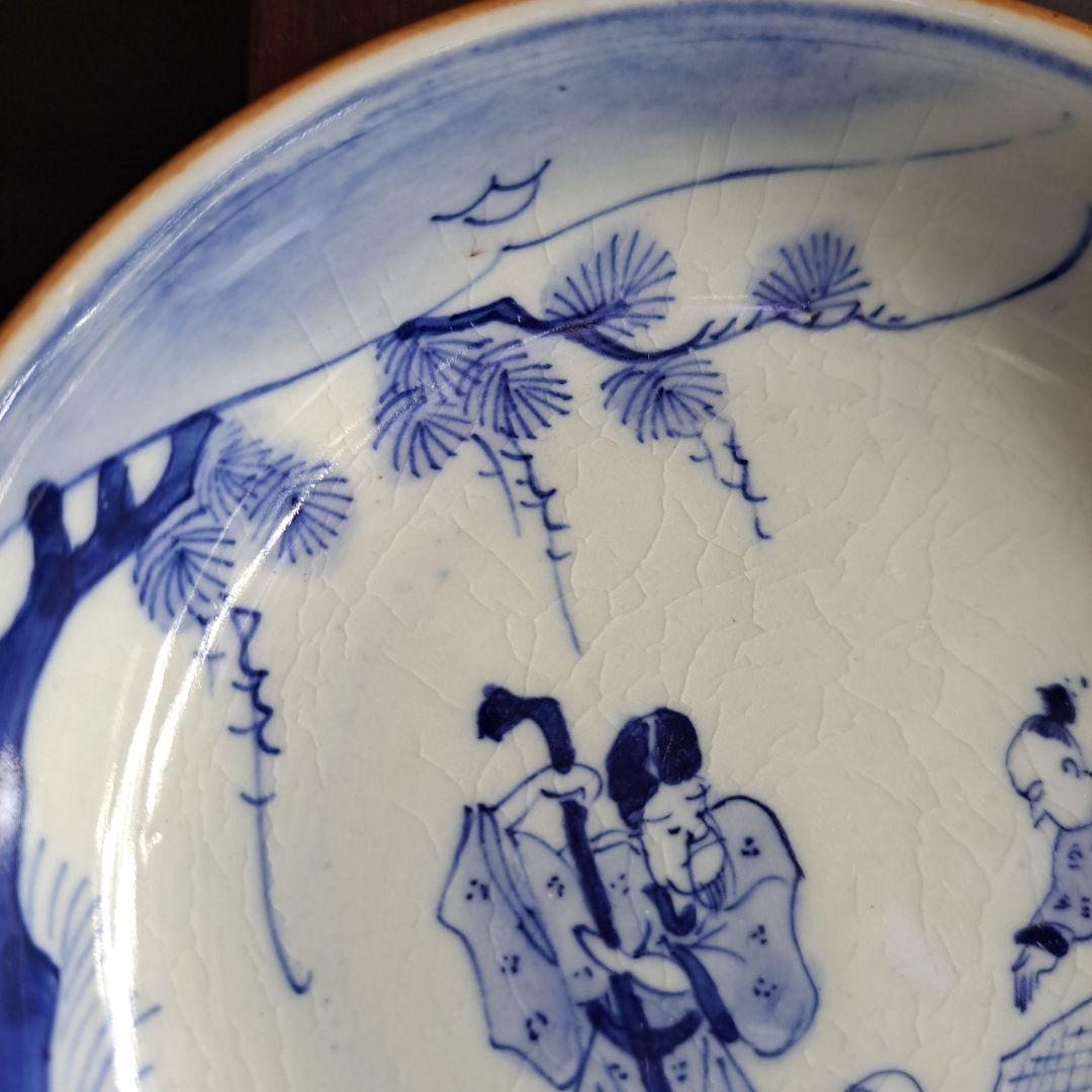 古伊万里　江戸中　 成化年製　小鉢 　人物囲碁図　縁朱 五客揃　極上