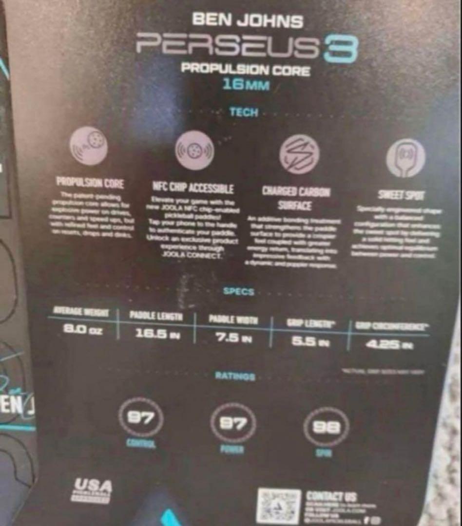 [本物]Joola Perseus 3 Ben Johns ピックルボールパドル