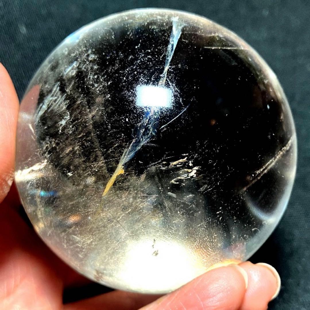 超大玉　67mm 満点星ヘアルチルクォーツ　丸玉　スフィア　パワーストーン