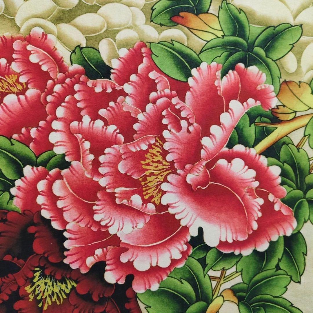 四尺中堂 中国画 于非闇 花鳥図 富貴有余 掛け軸