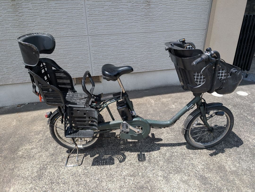 パナソニック電動アシスト自転車 BE-ELMD033グリーン前後チャイルドシート