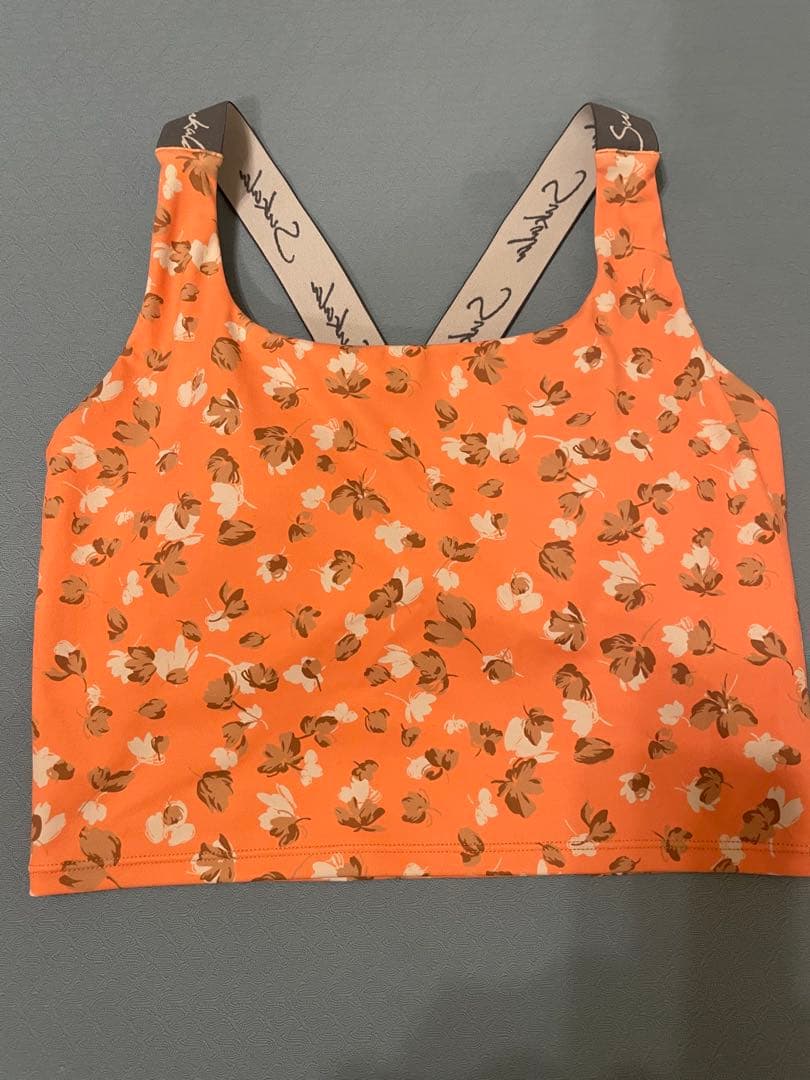 【SUKALA】フラワープリントセットアップ　オレンジ　上下Sサイズ