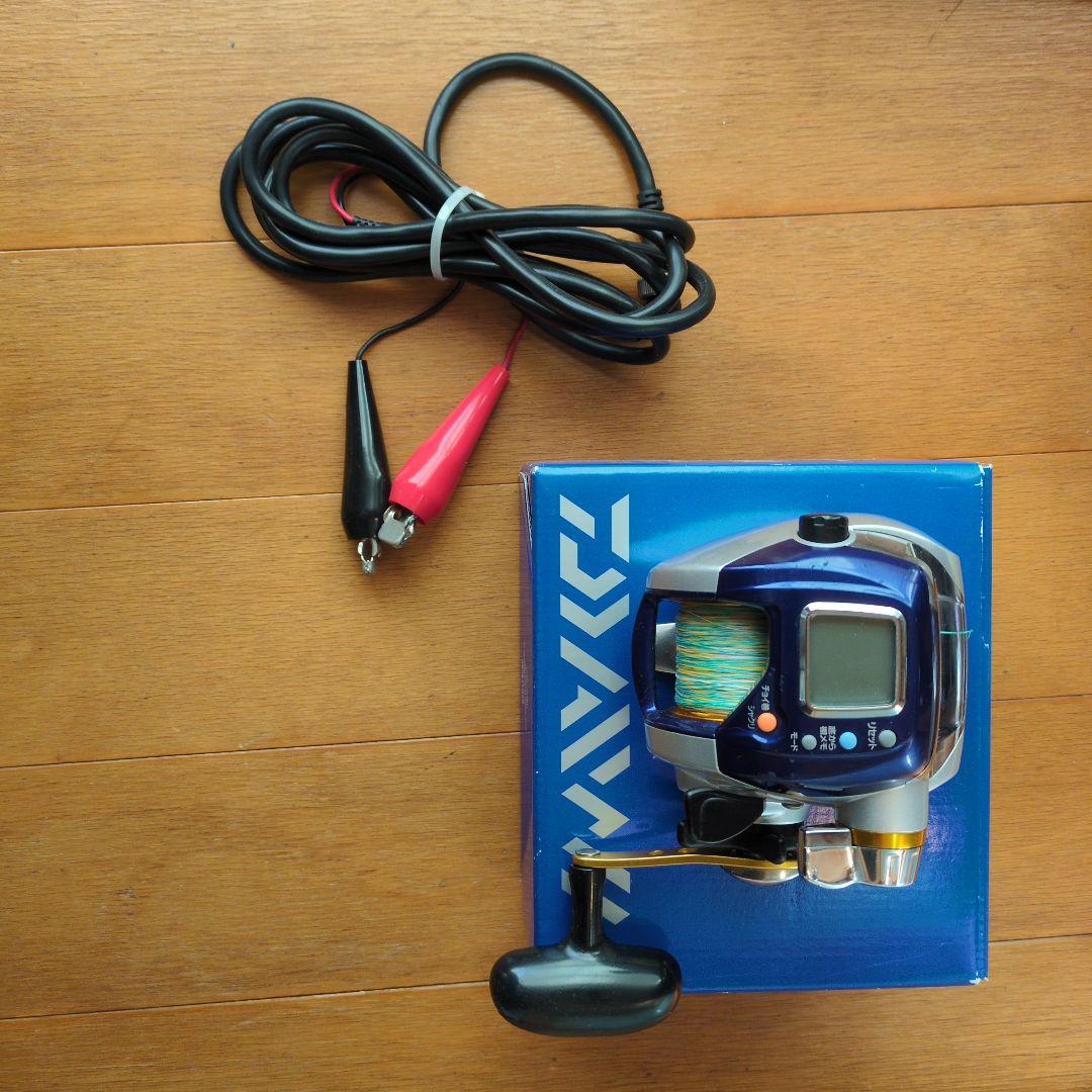 電動リール 青・銀 電源ケーブル付き