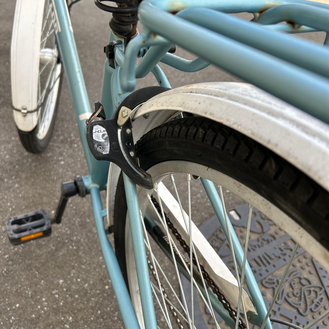 26インチ、シティサイクル カゴ、オートライト、ギア付き