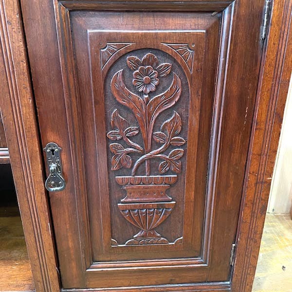 関西限定　送料別　アンティーク　ミラー付きサイドボード　飾り棚　キュリオケース