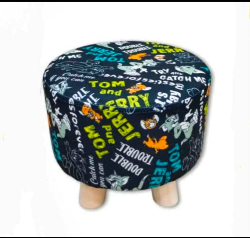 トムとジェリー くつろぎスツール イエロー ブラック ２点 セット ④