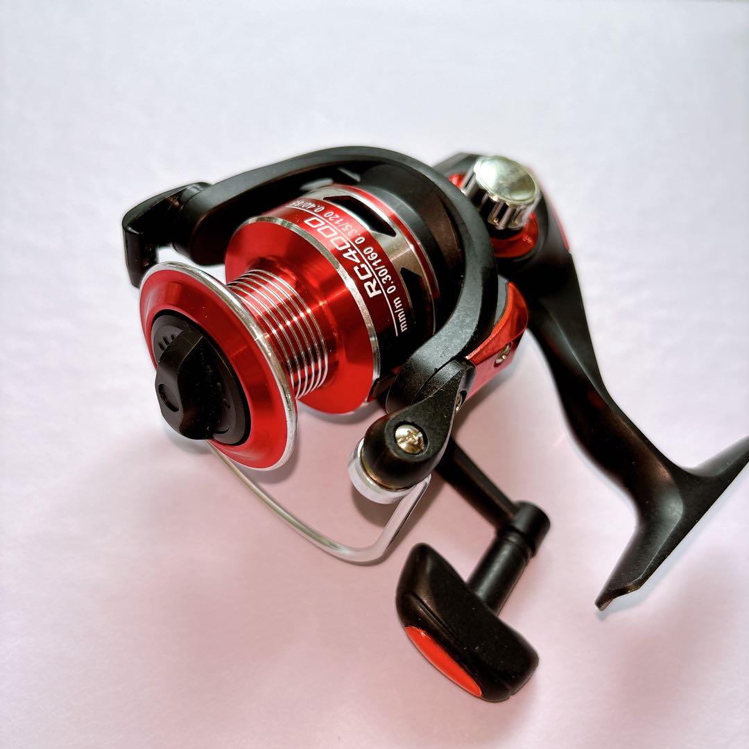 スピニングリール RC4000 レッド 釣りリール フィッシング アウトドア