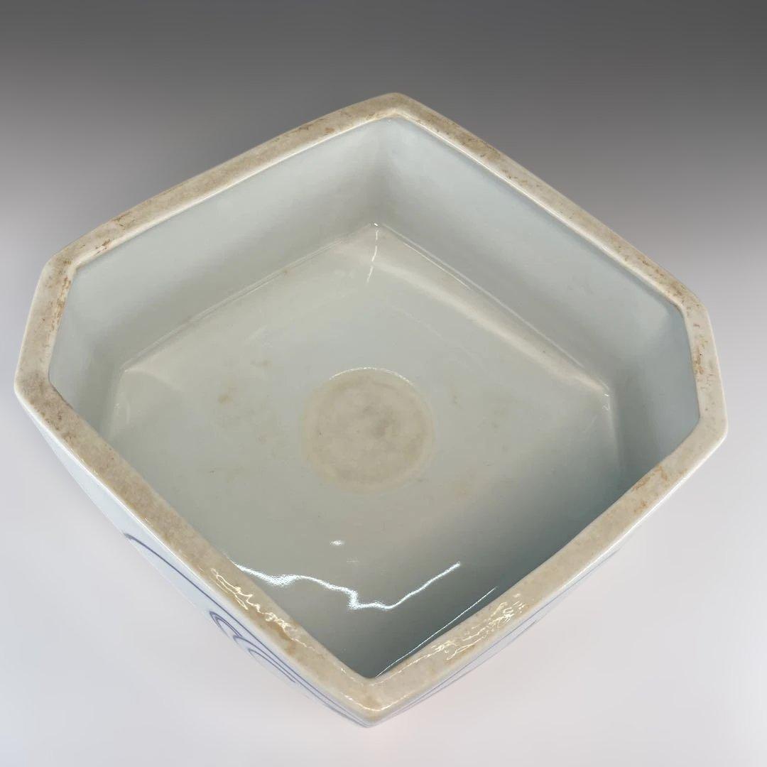 【茶道具】手塚祥堂造　染付菱馬食籠　堀内宗完書付（共箱）