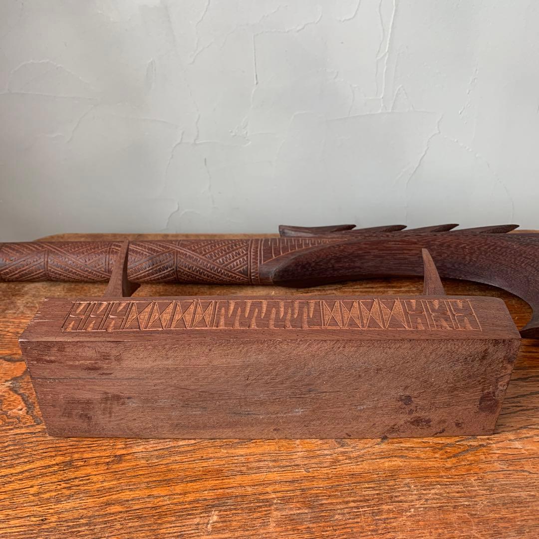 木製　木彫り　棍棒　サモア　刀掛け　土台つき　ニフォ・オティ　武器　コスプレ